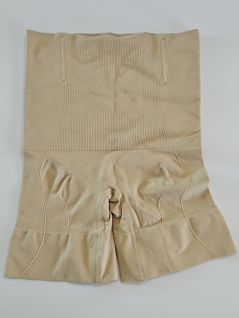 High-Waist Shaping Shorts in Nude Beige